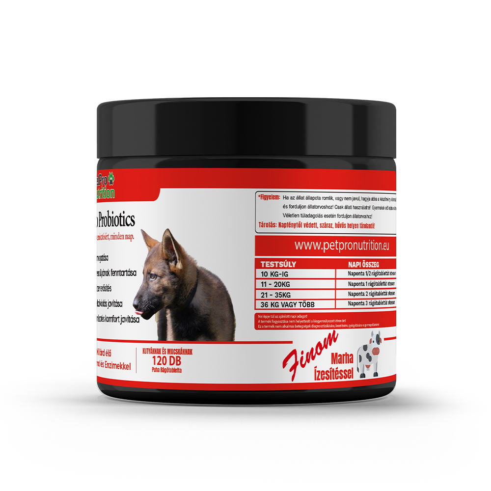 Petpro Probiotics vitamin kutyáknak oldala